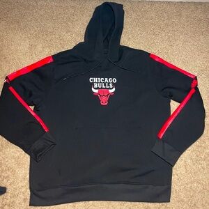 NBA Chicago Bulls Logo Hoodie Sweatshirt Men’s Size XL Black With Red Accents